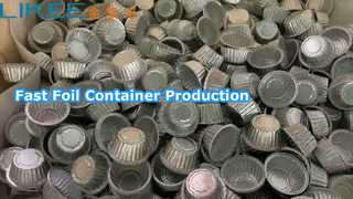 Работа машины для изготовления контейнеров из алюминиевой фольги LK-T63
