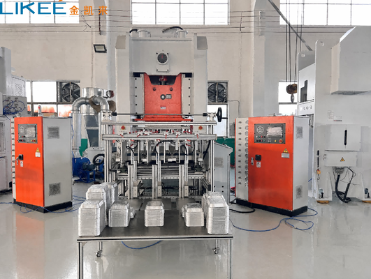 80 Ton Aluminium Foil Container Making Machine with 4 Cavity Mould and Servo Feeding for 9000-12000 Pcs/H Output